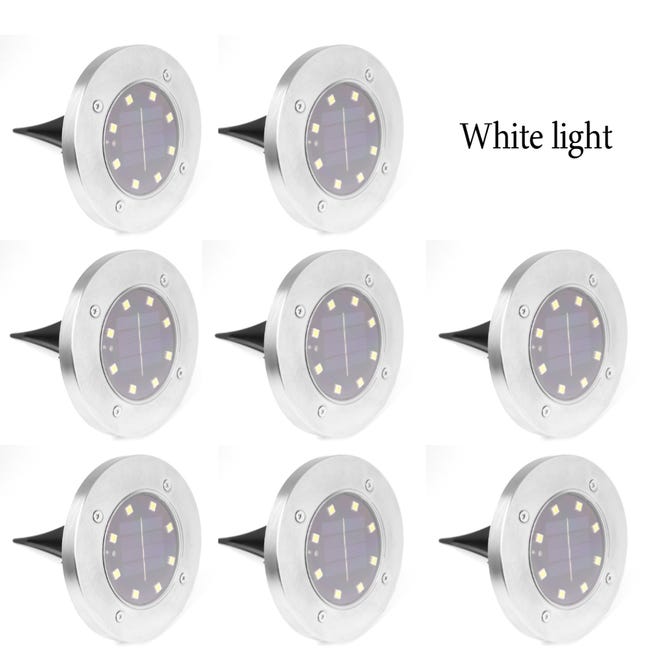 Ein Set Aus 8 Wasserdichten Led-solarleuchten Aus Edelstahl Ist Perfekt Für Gärten Und Terrassen.