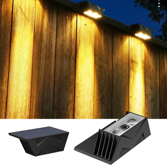Solar-außenleuchten, 2er-pack, Solar-wandleuchten, Warmweißes Licht, 1000-mah-akku, Wasserdicht (ipx4), Kabellos, Farbtemperatur 3000 K