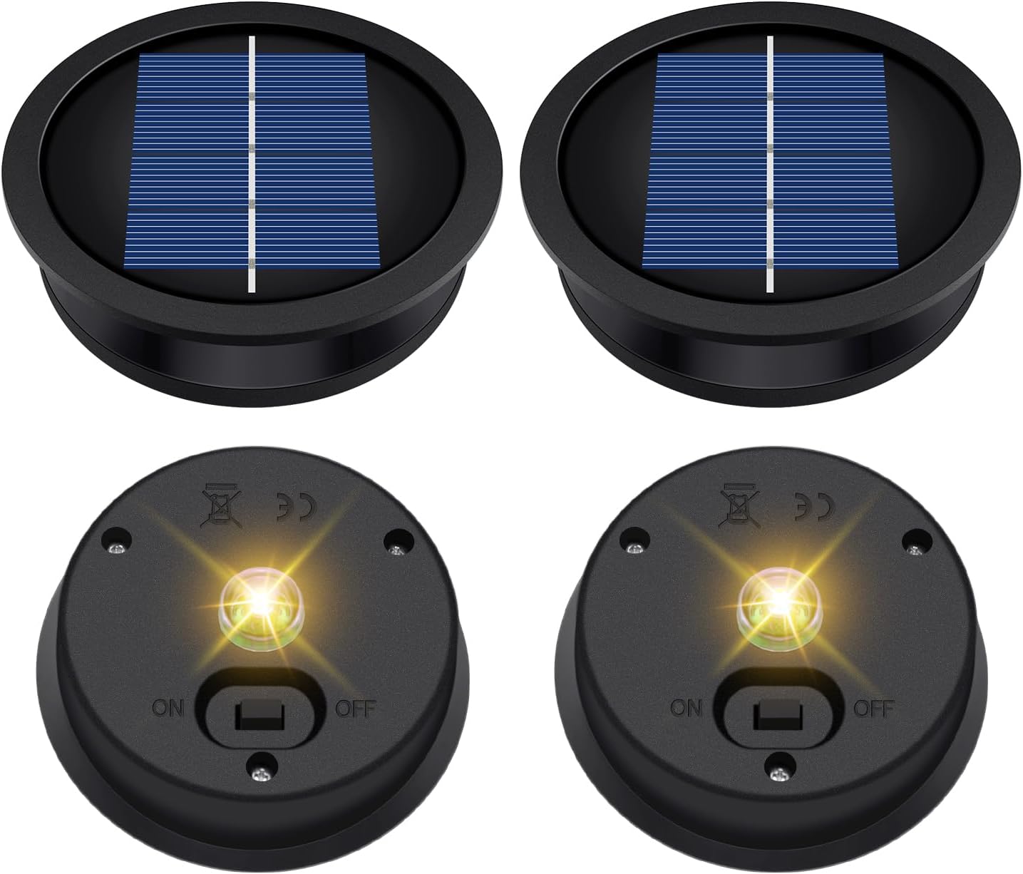 4-teiliges Set Mit Ersatzaufsätzen Für Solarleuchten – Wasserdichtes Led-zubehör Für Außenlaternen – 8,2 Cm, Warmweiß