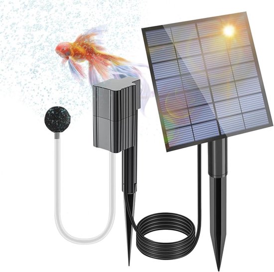 Solarbetriebene Teichbelüfterpumpe Mit Ausströmerstein – 2,5 W, 0,6 L/min, Tragbares System