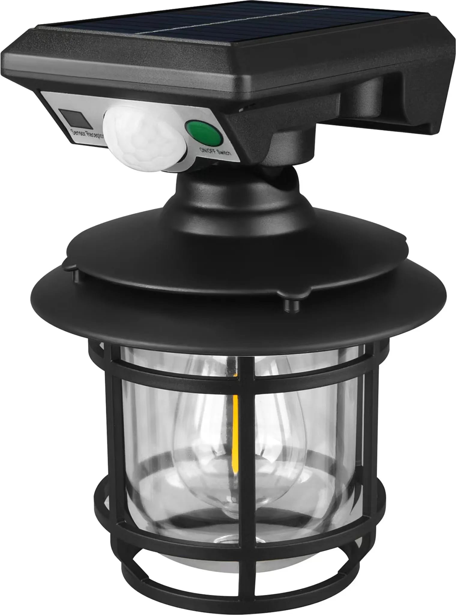 Solarbetriebene Außenwandleuchte, Ip65 Wasserdicht, Mit Bewegungssensor, Geeignet Für Straßenbeleuchtung, Gartenbeleuchtung Usw. – Warmes Licht – Ausführung 2