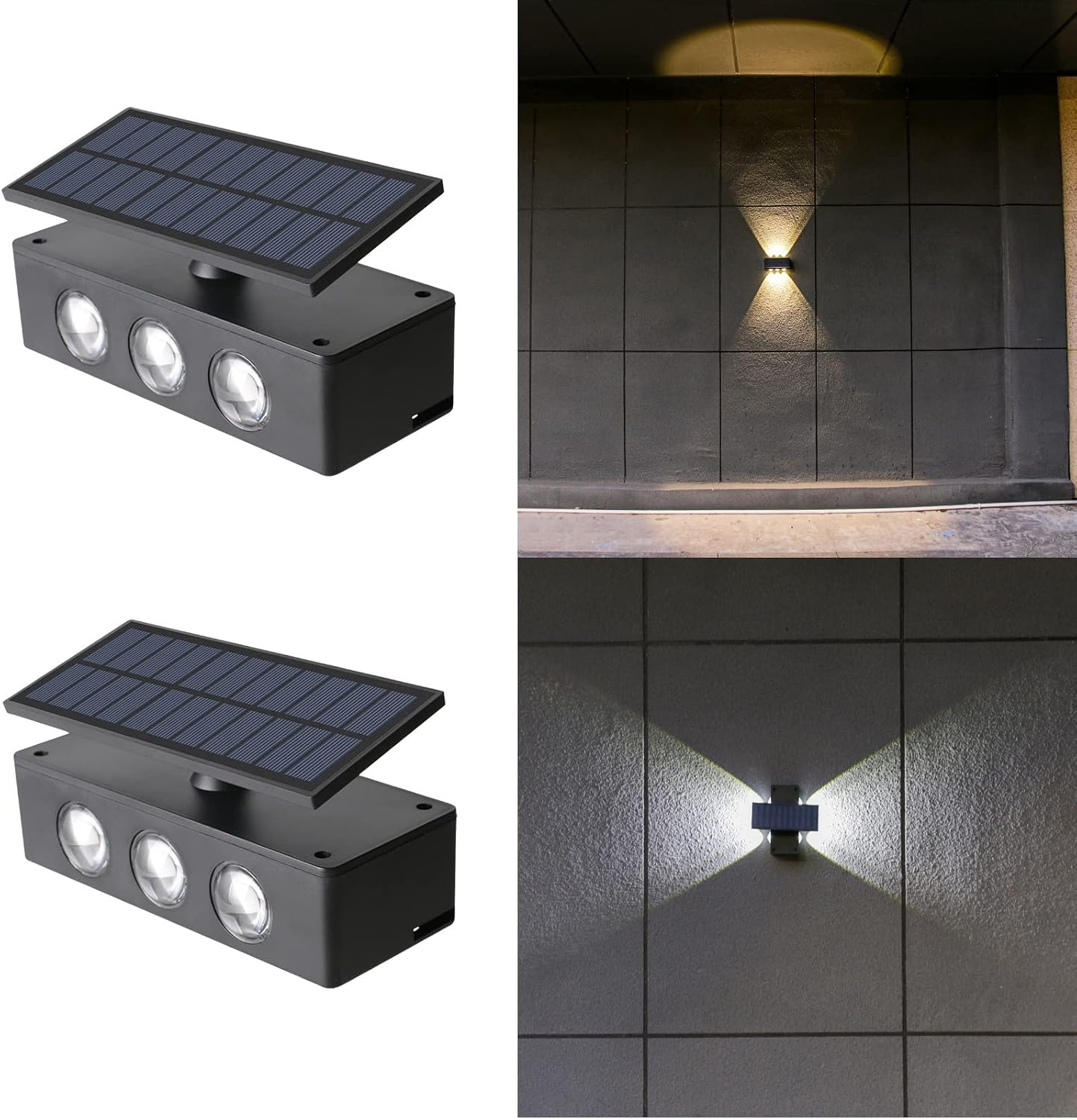Solar-wandleuchte Mit Verstellbarem Panel, 2 Modi (warmweiß/kaltweiß), Wasserdichte Außenbeleuchtung Für Terrasse Und Veranda