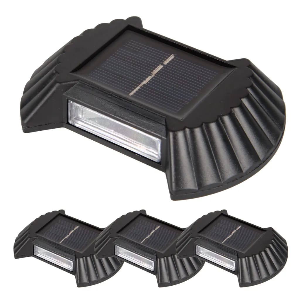Vier Led-solarwandleuchten, 10 Cm Hoch, 4500k Neutralweißes Licht.
