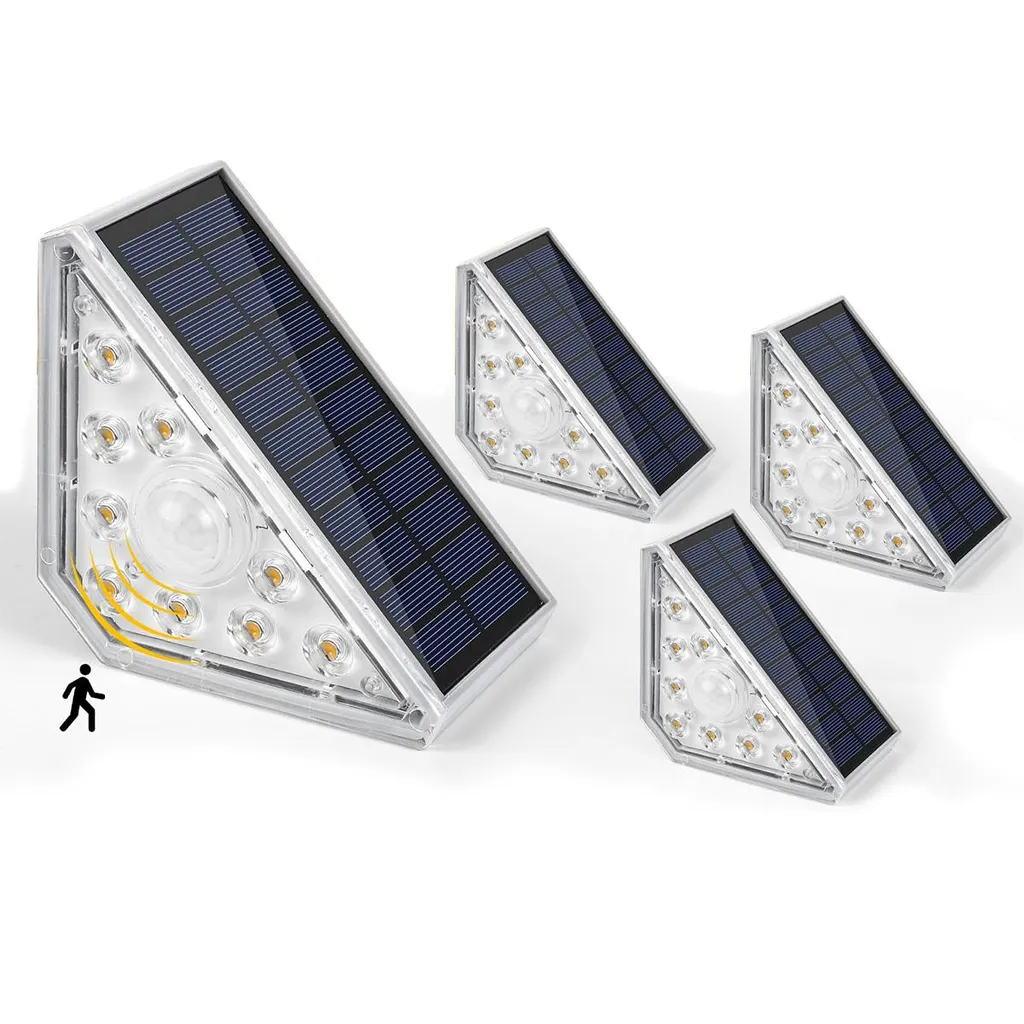 Solarbetriebene Led-gartenleuchten, Wasserdichte Stufenleuchten, Bewegungsmelder-wandleuchten, Geeignet Für Treppen, Innenhöfe Und Außenbereiche.