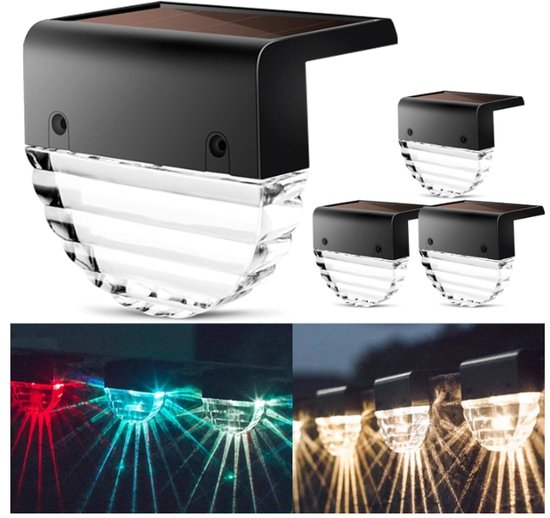 4er-pack Wasserdichte Solar-gartenlaternen, Warmweiße Und Rgb-led-lichterketten Mit Farbwechsel Für Terrasse, Rasen, Wege Und Garten