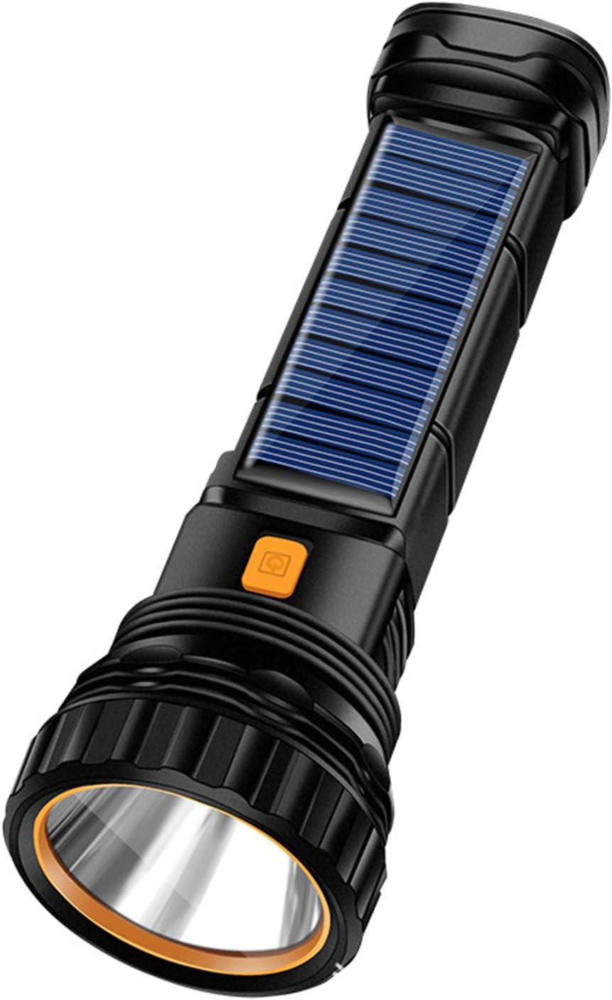 Solarbetriebene/wiederaufladbare Multifunktions-led-taschenlampe Mit 150 Lumen, Notfallblitzlicht Und 1200-mah-akku – 1200 M Leuchtweite – 1 Stück