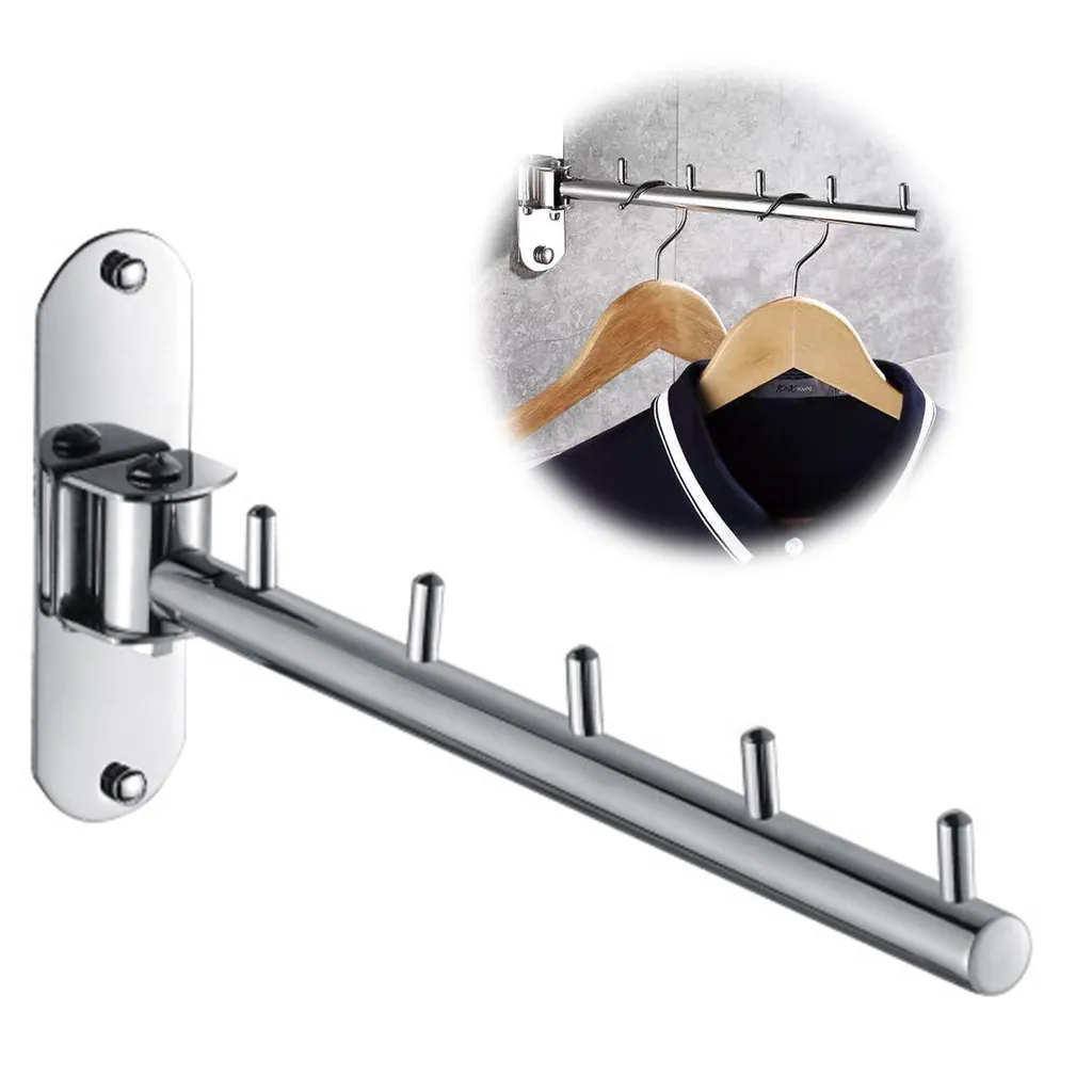 Wandmontierte Garderobenhaken Aus Edelstahl, Um 180° Drehbar Und Klappbar, Geeignet Für Kleiderbügel, Kleiderschrankhaken Und Badezimmer.