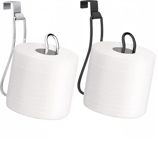 Papierhandtuchhalter, Toilettenpapierhalter, Wandmontage, Papierrollenhalter Aus Schmiedeeisen, Montage Über Dem Spülkasten Und An Der Wand, Platzsparend, Silber, Schwarz