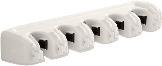 Luxuriöser Wandhalter Für Besen Und Werkzeuge (beige) – Garagen-aufbewahrungssystem Mit 5 Positionen Und 6 Haken