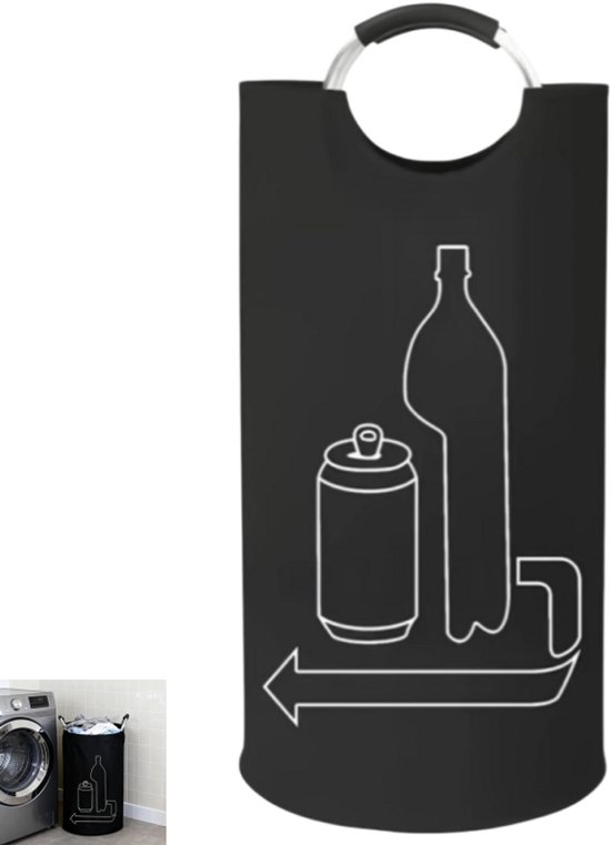 Leergutbehälter Für Flaschen, 115 L Wäschesack Aus Oxford-gewebe Für Garage/camping, Schwarz, 83,5 Cm