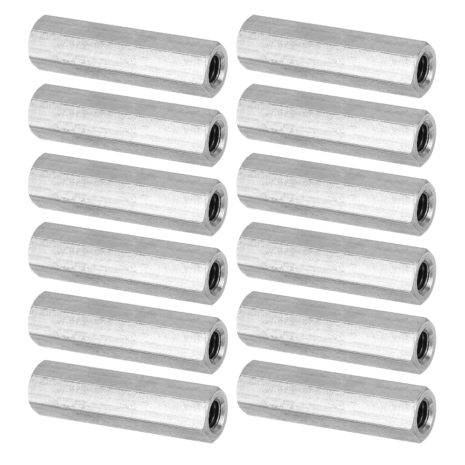 Sechskant-kupplungsmuttern M6 X 1 Steigung Aus Edelstahl 304, 12 Stück, 40 Mm/1,6 Zoll Lange, Dicke Gewindestangen-kupplungsmuttern Zum Nieten.