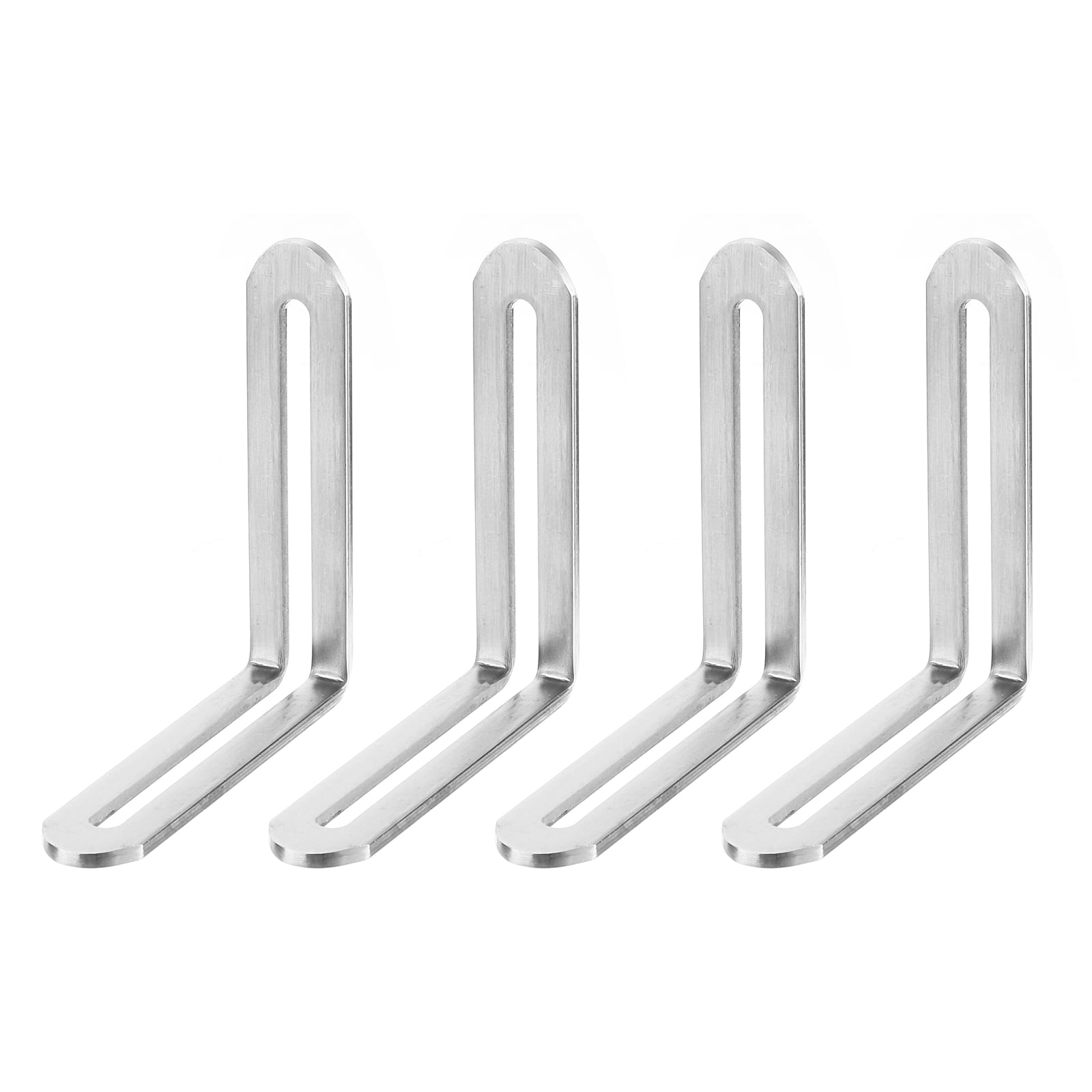 Verstellbare Eckwinkel, 4er-pack 80x80mm - Edelstahl 90-grad L-förmige Eckwinkel Zur Befestigung (silber).