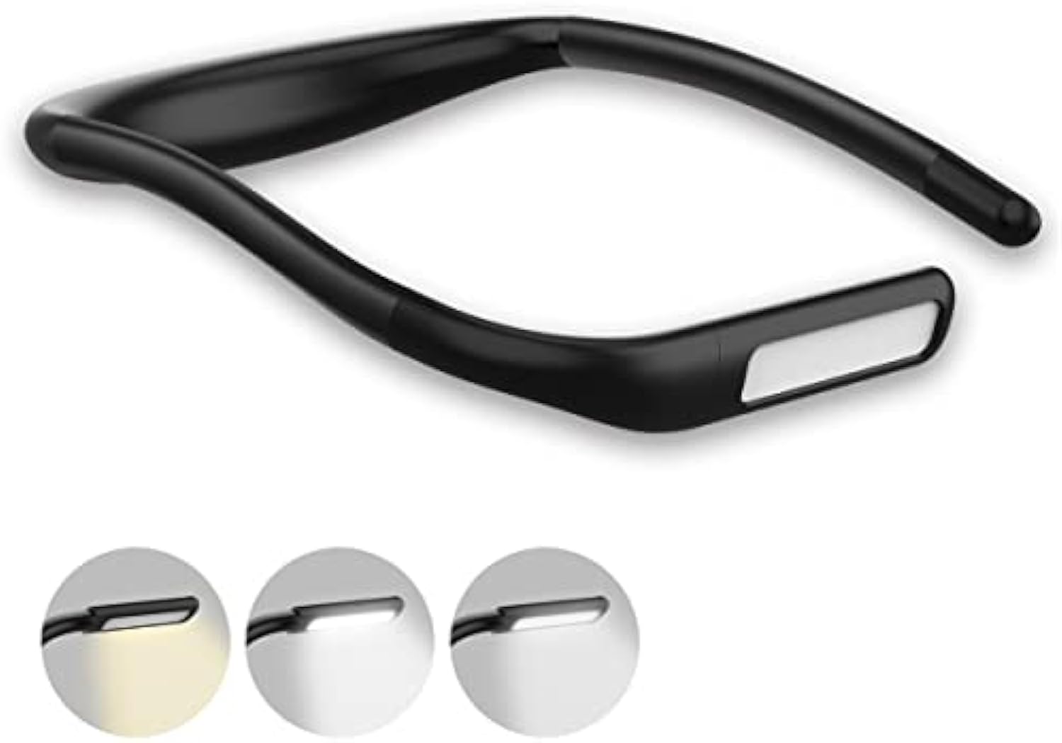 Wiederaufladbare Led-leseleuchte, Geeignet Zum Lesen Im Bett Freihändige Nackenlampe, Geeignet Zum Campen Dreifarbige, Einstellbare Helligkeit Schwarz.