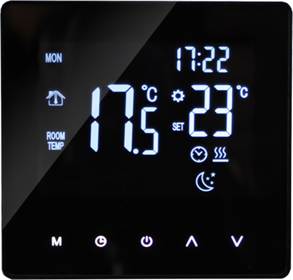 Programmierbarer Temperaturregler Für Fußbodenheizung, Innenthermometer, Raumthermostat, Schwarz