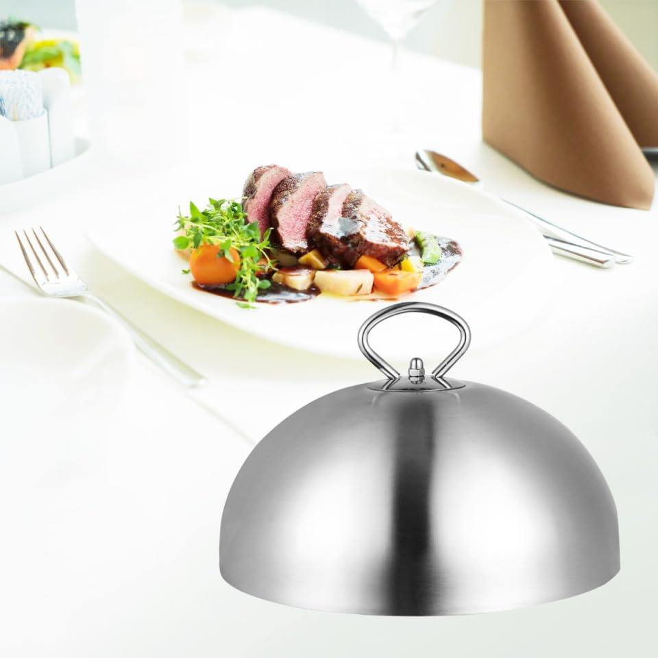 26 Cm Großer, Ölbeständiger Edelstahldeckel, Geeignet Für Induktionskochfelder, Steaks, Teppanyaki Und Andere Kochmethoden. Bietet Gleichmäßigen Spritzschutz Für Die Heimische Küche.