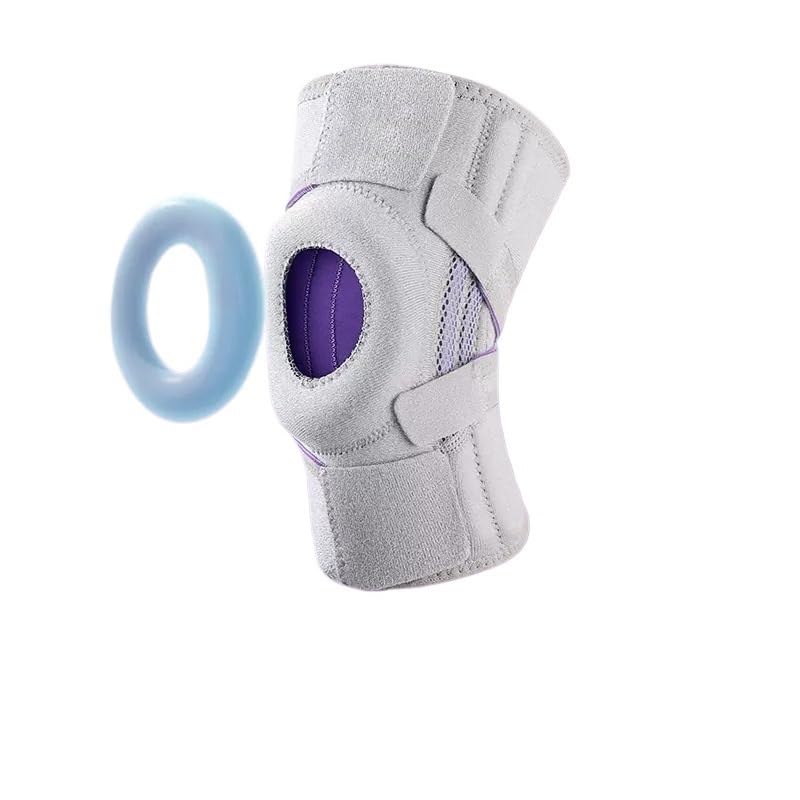 Kompressions-kniebandage Mit Silikonbändern, Sport-kniebandage, Auch Für Waden Und Unteren Rücken Geeignet, Einheitsgröße, Unisex (hellgrau)