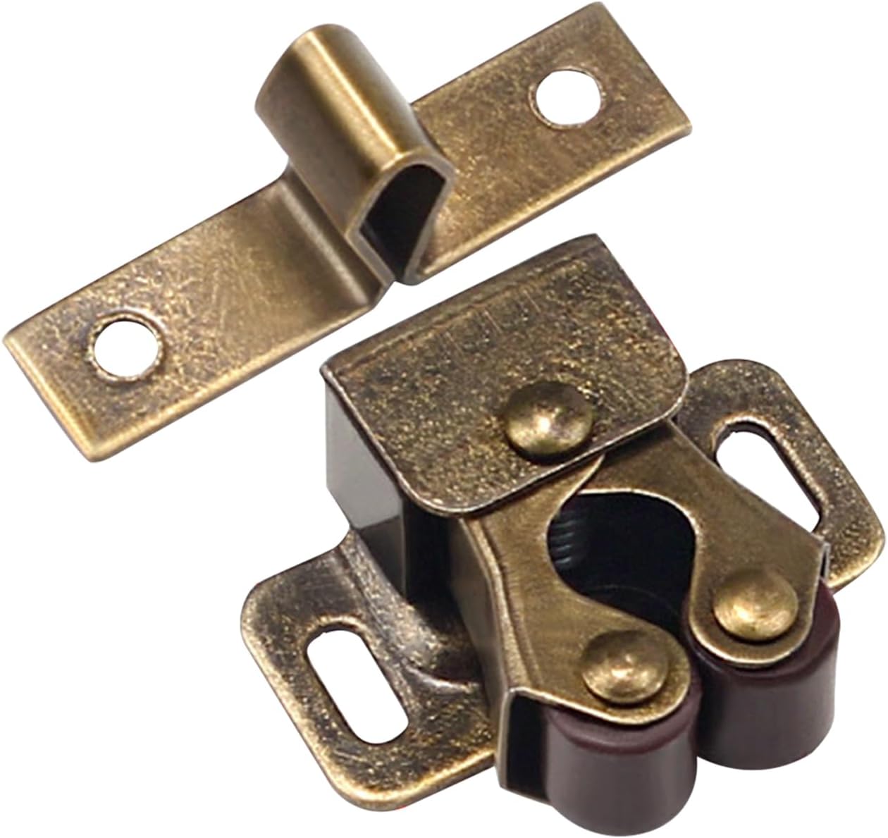 Schranktürschlösser – Doppelrollenschloss Aus Edelstahl Mit Hochleistungsfeder – Antik-finish – 16-teilig, Bronze
