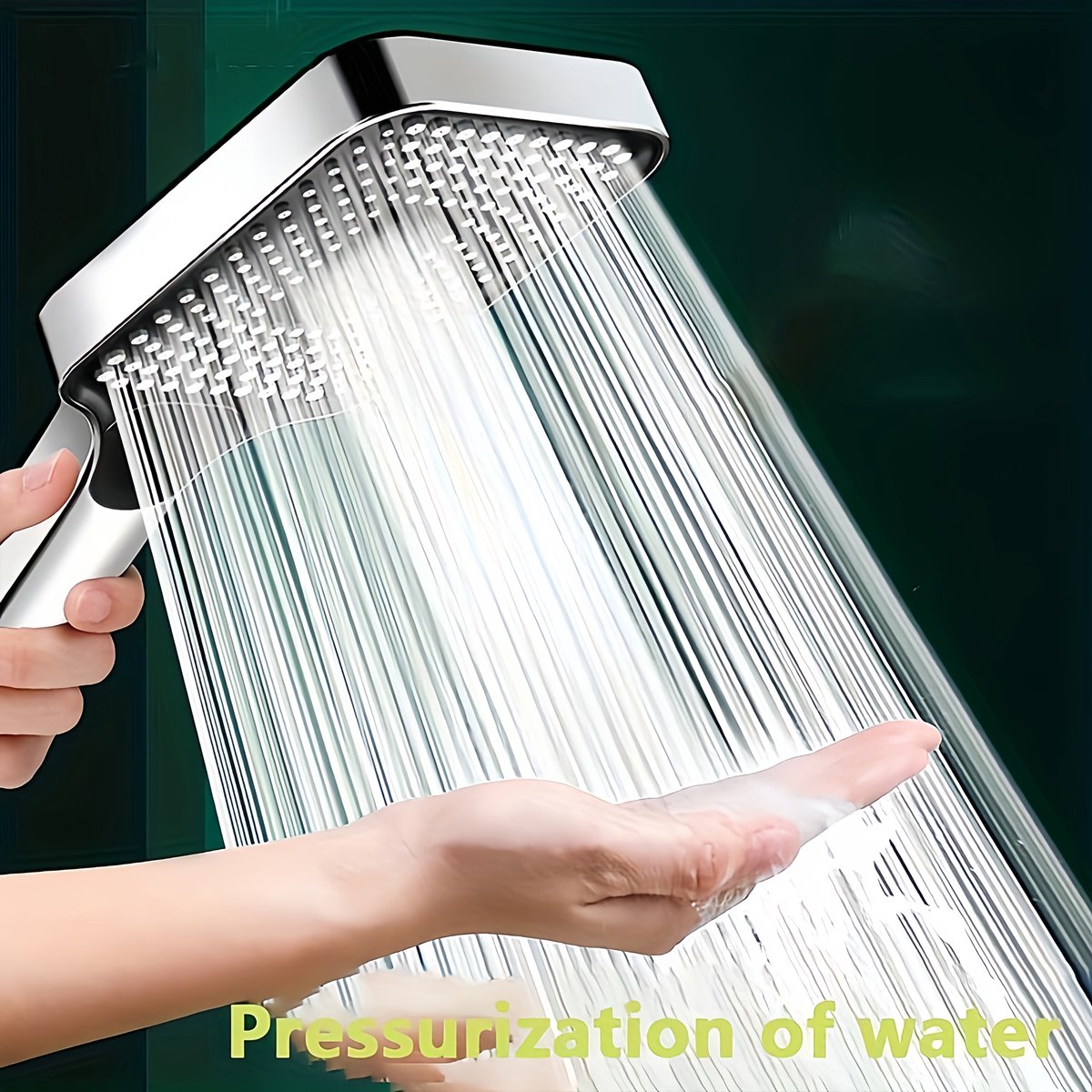 Quadratischer Regenduschkopf Mit 3 Modi, Hohem Wasserdruck Und Wassersparfunktion (chrom-finish)