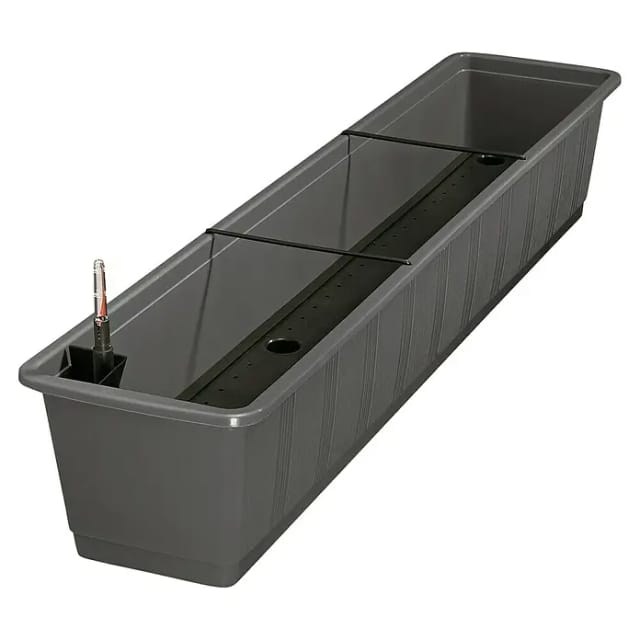 Bewässerungskasten Aqua Gr. 100 cm anthrazit mit Wasserstandsanzeige