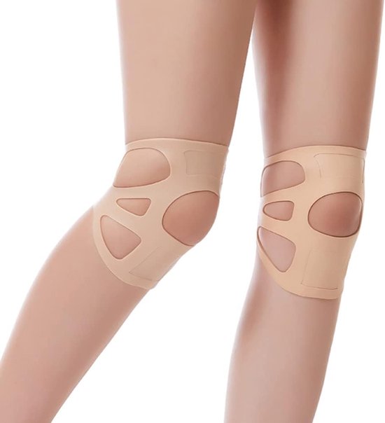1 Paar Silikon-knieorthesen, Geeignet Für Wassersport, Wasserdicht, Bieten Knieunterstützung Und Sind Beige.