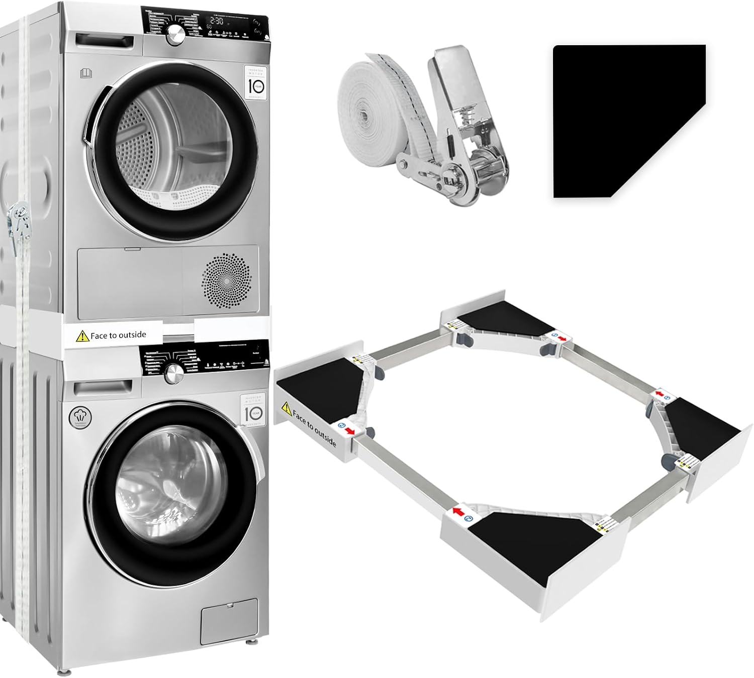 Stapelbares Set – 74 Cm (29 Zoll) Waschmaschine Und Trockner – Universelles Stapelset – Waschmaschine Und Trockner – Verstellbares Stapelset – 74 Cm