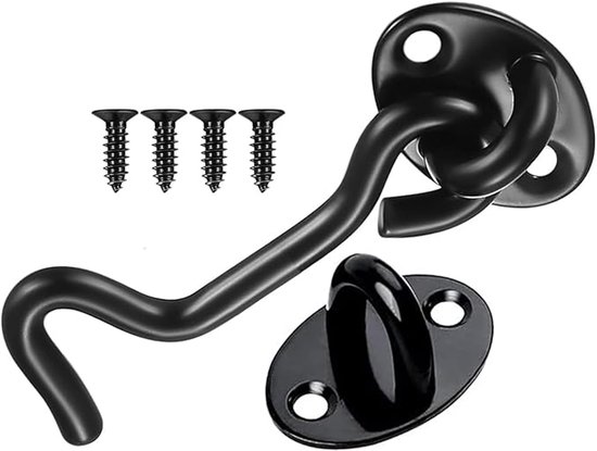 5 Stück Schwarze 7,6 Cm Edelstahl-haken- Und Ösenverschlüsse Für Schuppentüren