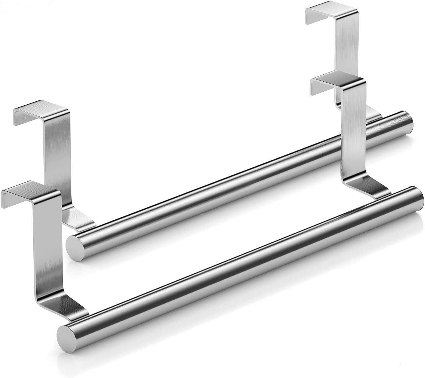 Handtuchhalter Aus Edelstahl Für Schranktüren, Universalausführung, 2-teiliges Set (silber).