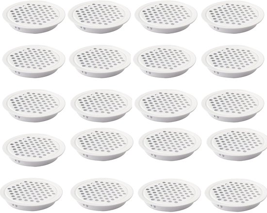 20er-packung 53 Mm Runde Lüftungsgitter Aus Weißem Edelstahl Für Schränke