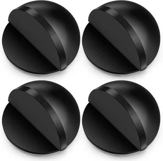 4er-pack Schwarze, Selbstklebende Ovale Tür- Und Wandstopper Aus Edelstahl