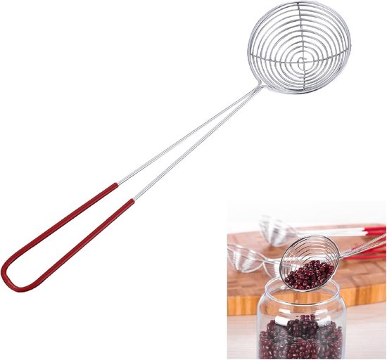 Abtropfkelle – Edelstahlfilter – Perlfilter – Suppenleiter – Antihaftbeschichtete Schaumkelle Mit Griff Für Küche Und Braten – Größe: 6,5 Cm