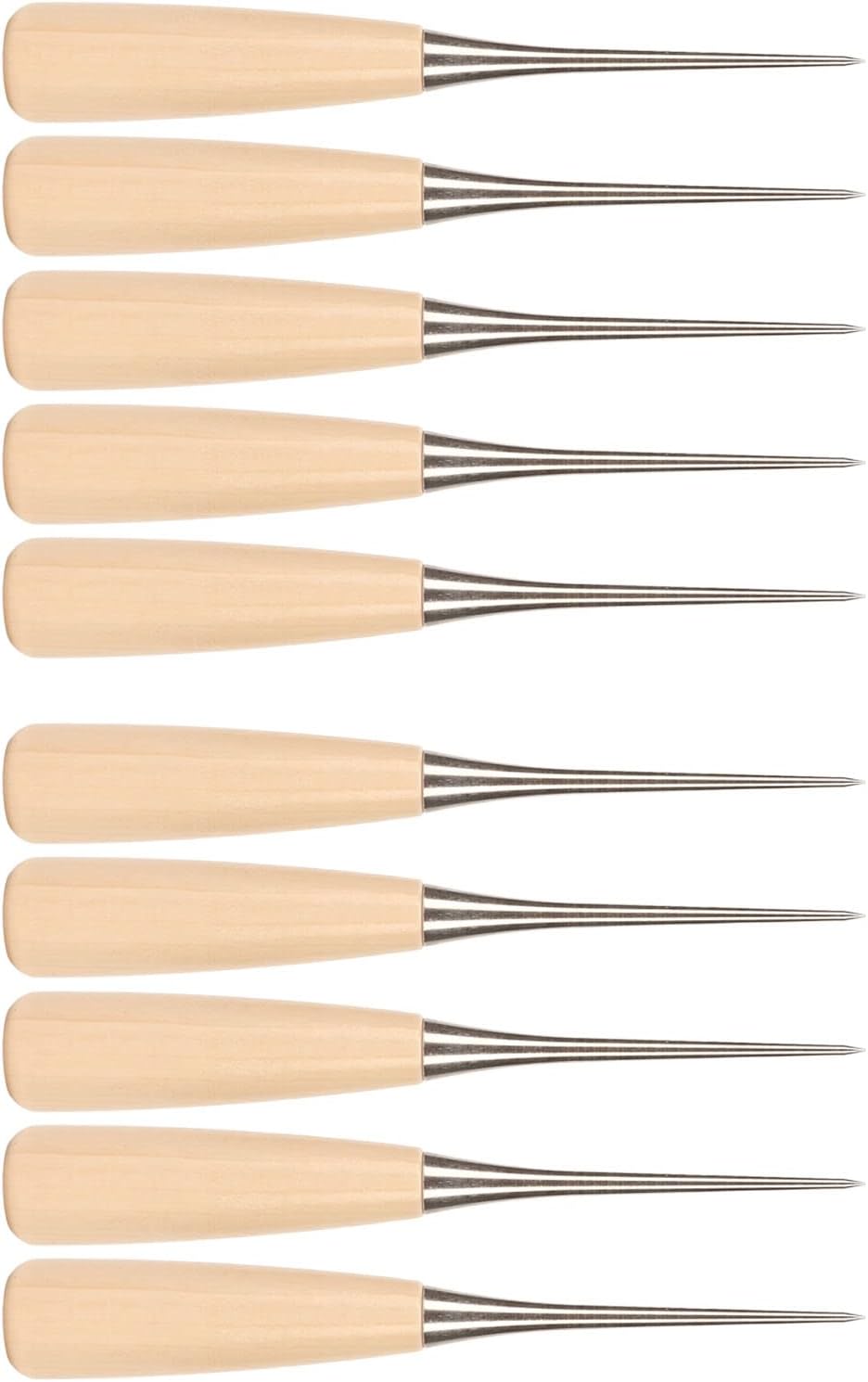 10-teiliges Locherset Mit Holzgriff, Tragbares Werkzeugset Aus Edelstahl, Mit Schutzkoffer, Praktisch Zum Selbermachen Von Nähmarkierungen.