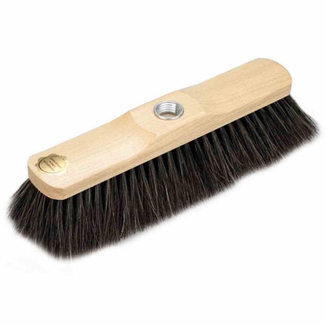 Bümag - Zimmerbesen Naturhaar naturfarben 29 cm weißer Bart, lackiert