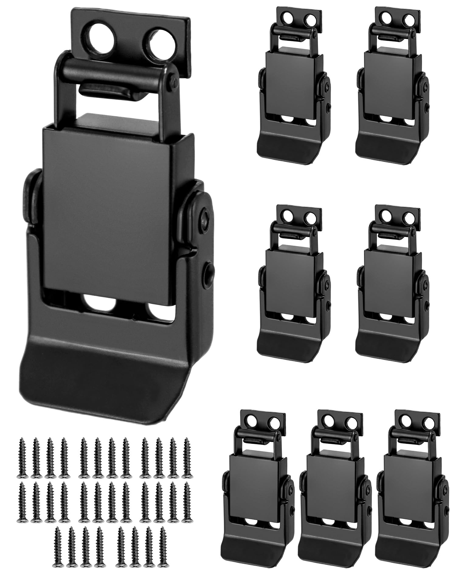 8er-packung Federbelastete Schnallen, Schnallenclips Aus Edelstahl, Entenschnabelschnallen Für Schrankboxen, Inklusive 32 Schrauben