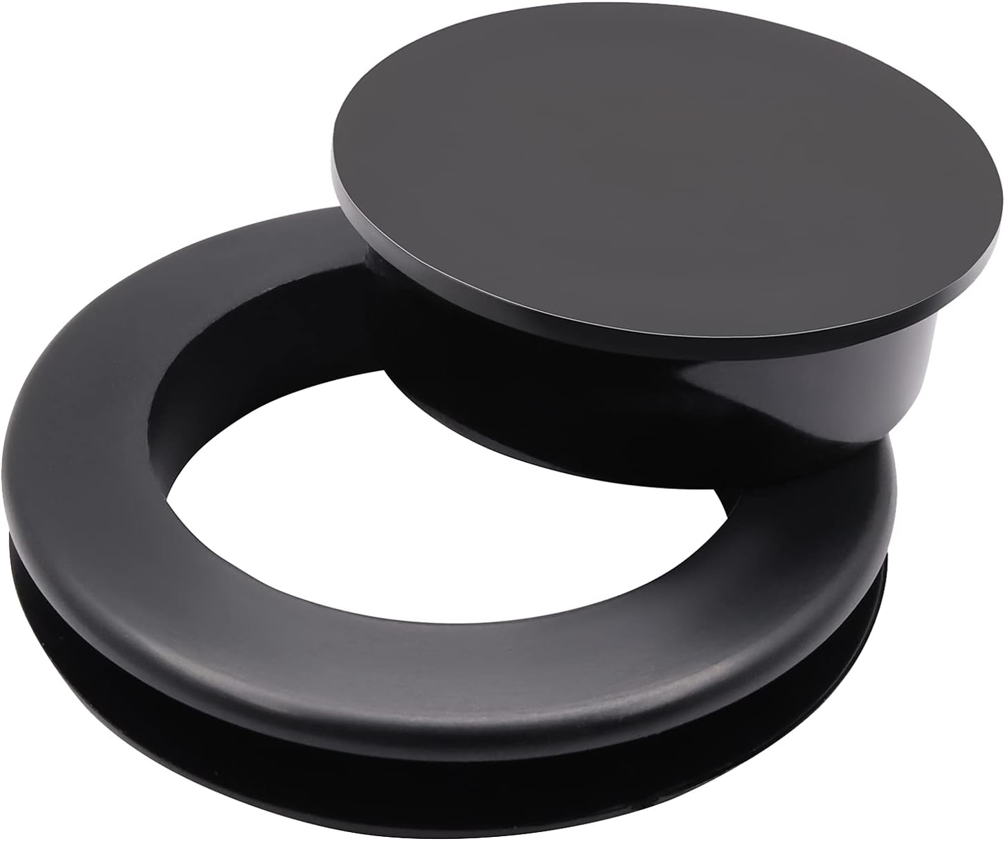 2-teiliges Silikon-set Mit Schirmlochstopfen Und Kappe Für Glas-terrassentische Und -balkone (silikon, Schwarz)