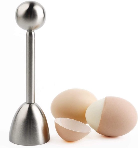 Dailygoody – Eieröffner – Eierschneider – Perfektes Frühstückserlebnis – Silber – Eierschalentrenner – Für Harte Und Weiche Eier – Manuell