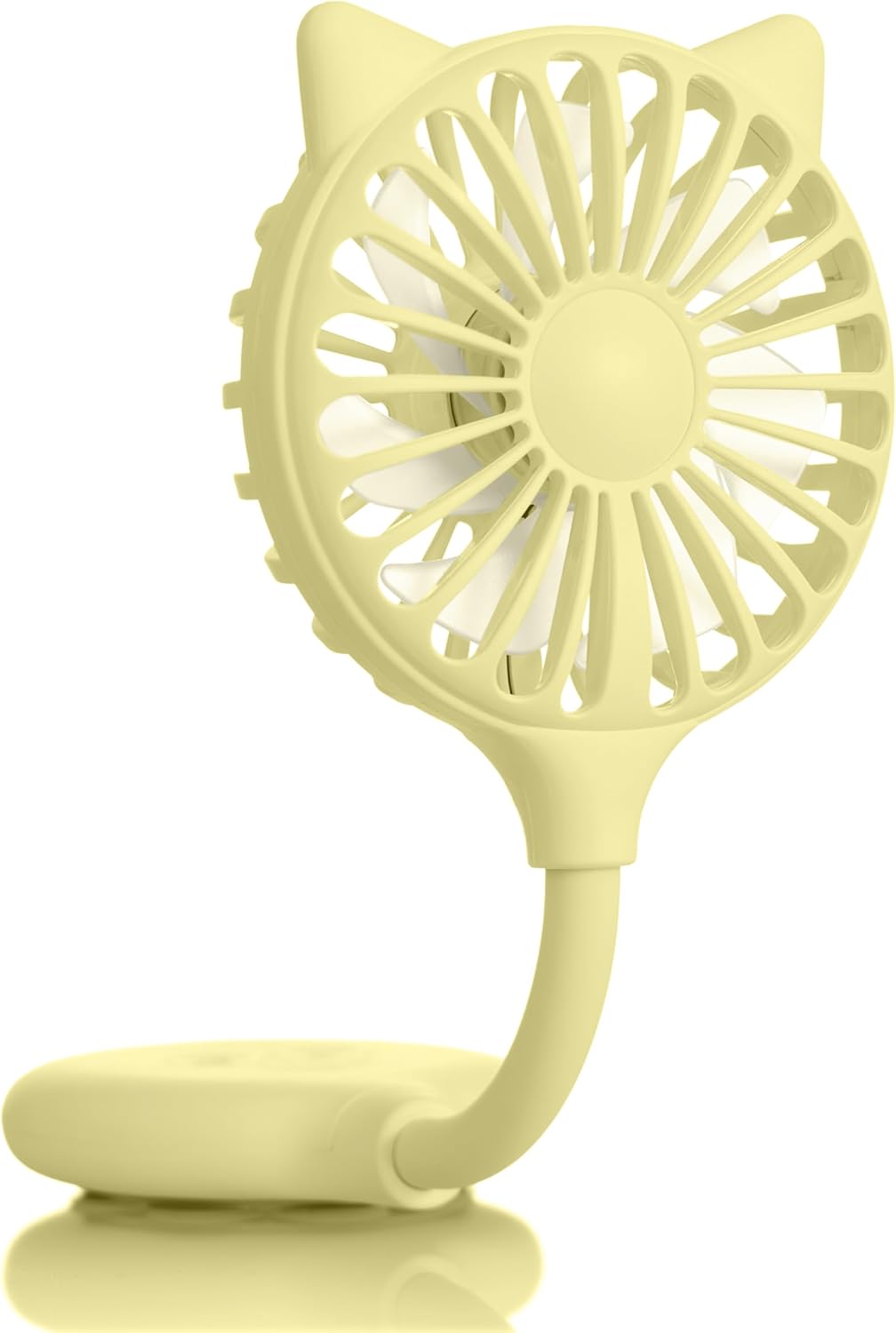 Mini-ventilator Mit Katzenohren, 3 Geschwindigkeitsstufen, Flexiblem Hals, Sockel Mit Saugnapf, Usb-aufladbar, 23 Cm Hoch (rosa, 23 X 8 X 2,5 Cm / Klein)