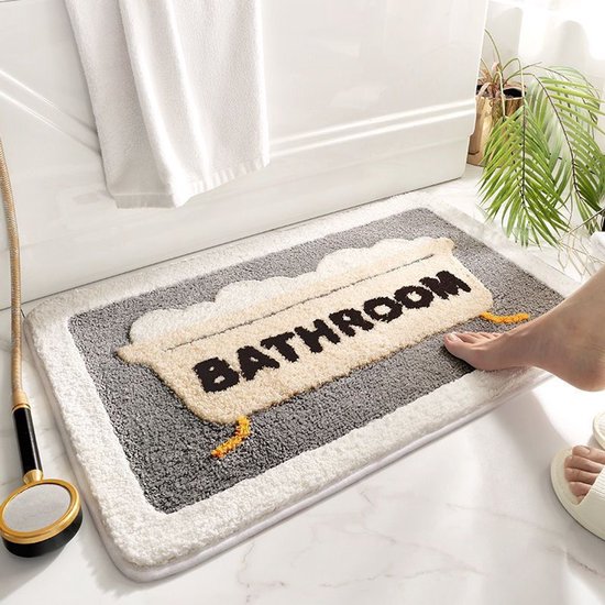 Rutschfeste, Saugfähige Badematte, Maschinenwaschbar, Weiches Fleece, Gummirückseite, 50 X 80 Cm