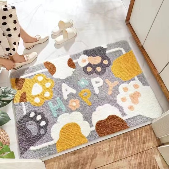 Rutschfeste, Saugfähige Badezimmermatte, Maschinenwaschbar, Weiches Fleece, Gummirückseite, 50 X 80 Cm.