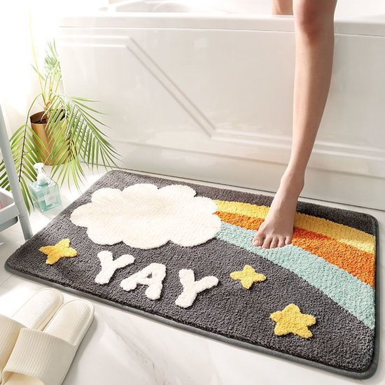 Rutschfeste, Saugfähige Badematte, Waschbares, Weiches Fleece, Schnelltrocknende Duschmatte, 50 X 80 Cm