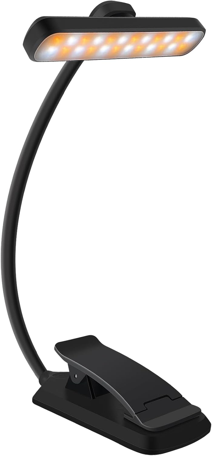 Wiederaufladbare Led-buchlampe – Ideal Zum Lesen Im Bett – Augenschonend – 3 Farbtemperaturen – Stufenlose Helligkeitsregelung – 80 Stunden Akkulaufzeit – Leichter Clip