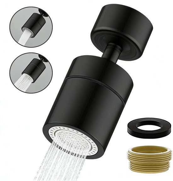 Wasserhahn-luftsprudler – Für 22-mm-gewinde – Universell Schwenkbar – Druckverstärkend Und Mit Gefiltertem Wasserstrahl – Inklusive 1x 22-24-mm-adapter + 1x Dichtungsring