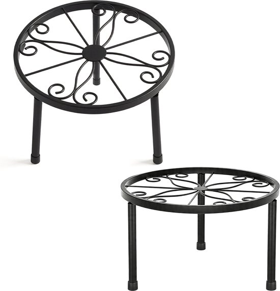 Metall-pflanzenständer – Größe Xl – 27 X 27 X 23 Cm – Halter Für Blumentöpfe Und Pflanzgefäße – Robust Und Langlebig – Für Balkone Und Terrassen – Schwarz