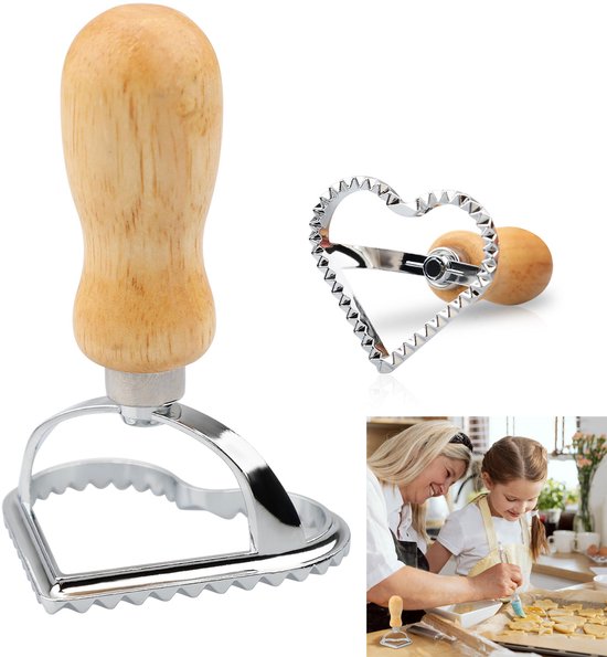 Quadratischer Weihnachtsplätzchenausstecher Mit Holzgriff, Backwerkzeug Für Plätzchen Und Festliche Desserts – Silber