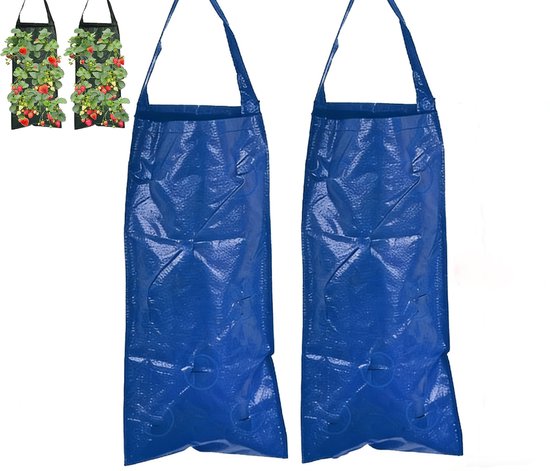Erdbeerpflanzbeutel (2er-pack), Hängebeutel Mit Mehreren Fächern, 25 X 60 Cm.