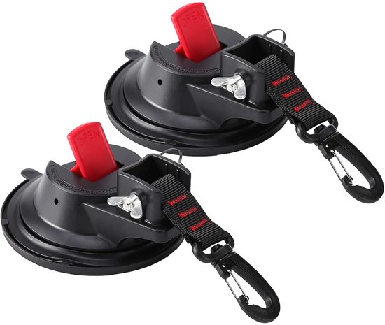 Set Mit 2 Großen Saugnapfankern Mit Gurten Für Camping Und Zelte