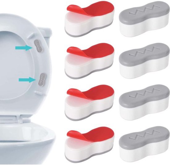 8-teiliges Set Weißer, Selbstklebender Wc-sitzpuffer