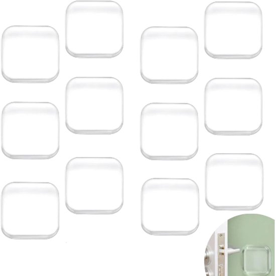 12-teiliges Set Transparenter Silikon-türgriff-antikollisionspads (42 X 42 X 10 Mm)