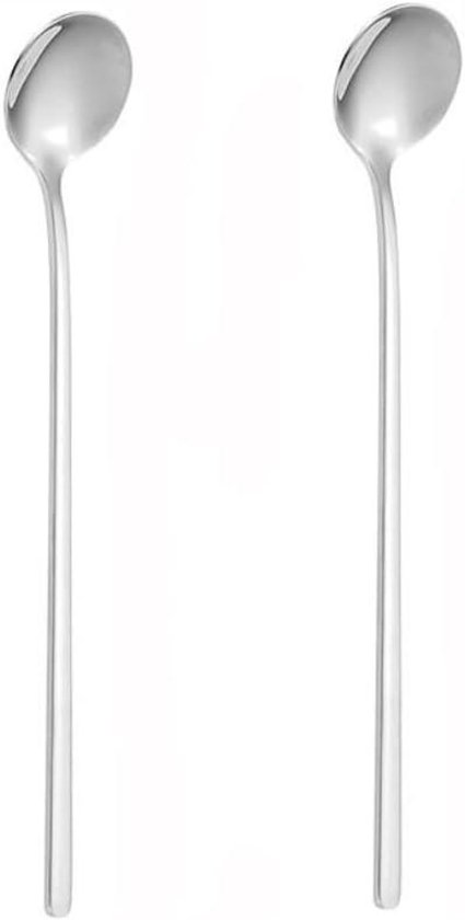 10-teiliges Set Esslöffel Aus Edelstahl 304 (17 Cm), Robuste Rührlöffel Und Eisportionierer Für Milchshakes, Cocktails Und Eiskaffee