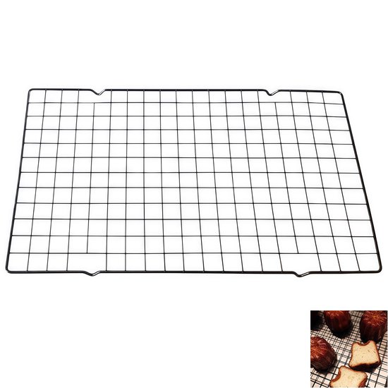 Schwarzes, Multifunktionales Back- Und Kühlgitter-set Mit Antihaftbeschichtung Für Kuchen, Fleisch, Kochen, Backen Und Trocknen, 25 × 40 × 2 Cm