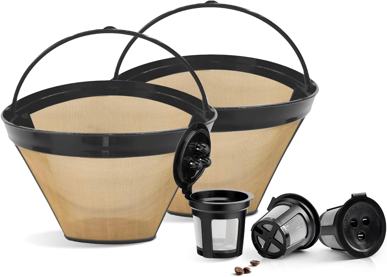 Wiederverwendbare Kaffeefilter Für Ninja-kaffeemaschinen, 3 Wiederverwendbare Kapseln Und 2 Konische Kaffeefilter, Geeignet Für Dual-brühsysteme.